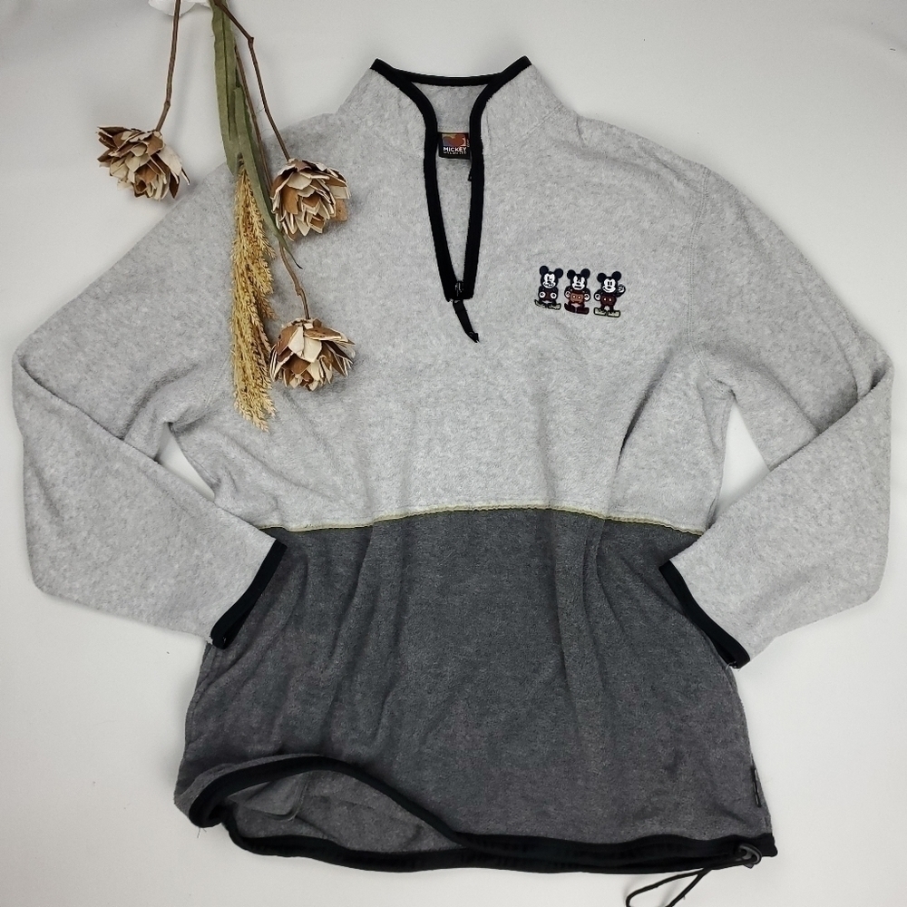 Mickey Unltd Vintage Disney Gray Fleece Sweater XL - Picture 11 of 13
